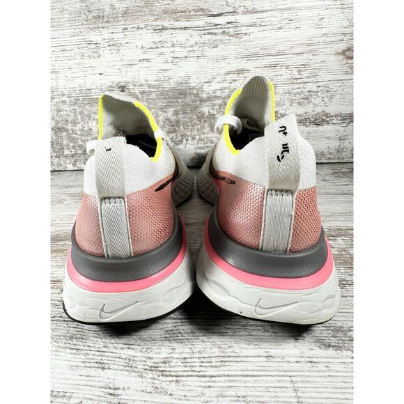 Women's Nike React Infinity Run Flyknit Trainers Platinum Tint/Pink Blast Sz 8 - Picture 5 of 11